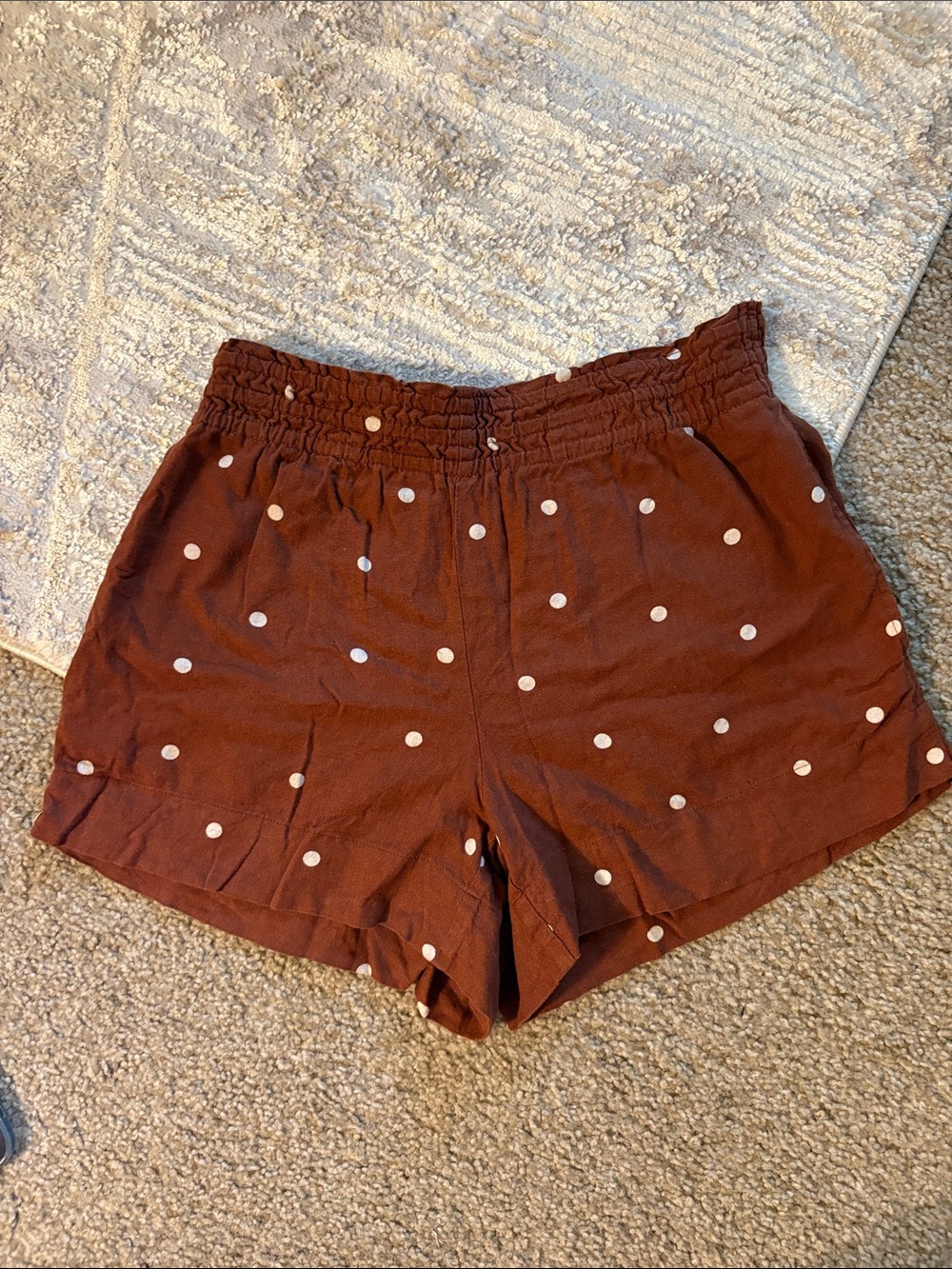 a new day Rust Polka Dot High-Waist Shorts